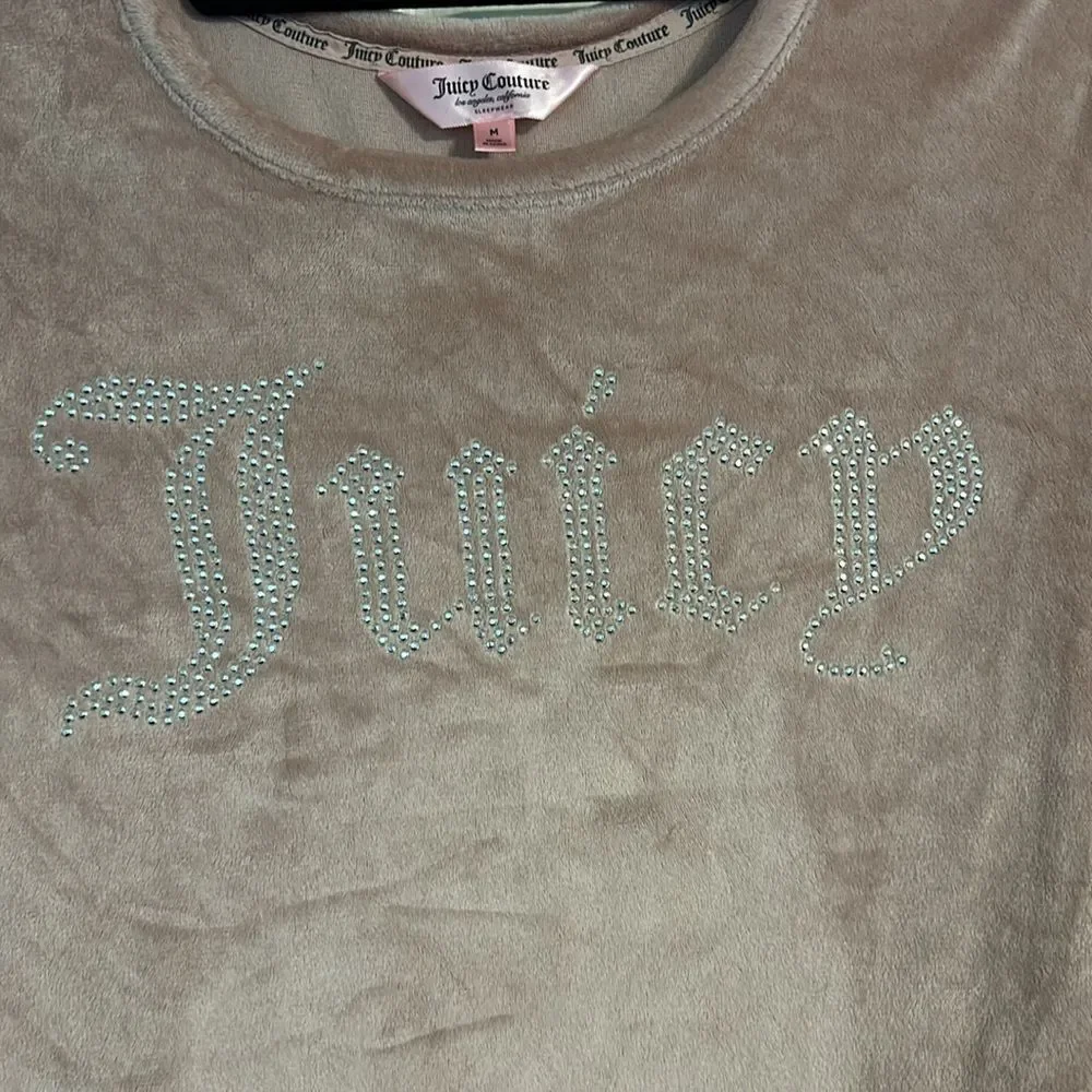 JUICY COUTURE Size Medium Rose Pink Silver Bling Spellout Loungewear Intimates